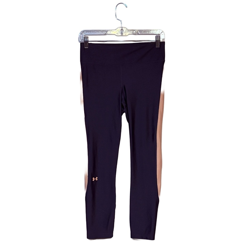 🏃‍♀️ Under Armour HeatGear Compression Capri Leggings • Navy/Blush/Gray • M
